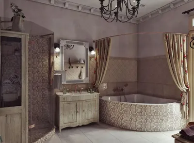 Ванная в стиле прованс дизайн - много готовых дизайн проектов от  специалистов Санетхника-Онлайн