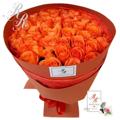 Букет из 31 оранжевой Розы \"Вау\" (50 см) кз - Монобукеты - Каталог -  BuyBuket.com