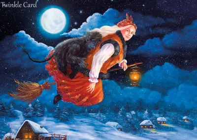 Открытка \"Ночь перед Рождеством\", автор Ирина Глущенко | Кошачьи картины,  Иллюстрации, Иллюстратор