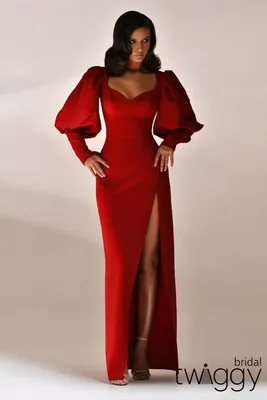 Красное платье с длинным рукавом Liberta Лидия | Купить вечернее платье в  салоне Валенсия (Москва)