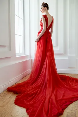 Вечернее красное платье больших размеров VBS-103, купить в  интернет-магазине Е-Леди