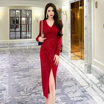 Вечернее красное шелковое платье миди с запахом и пышной юбкой  (ID#1722349514), цена: 1050 ₴, купить на Prom.ua