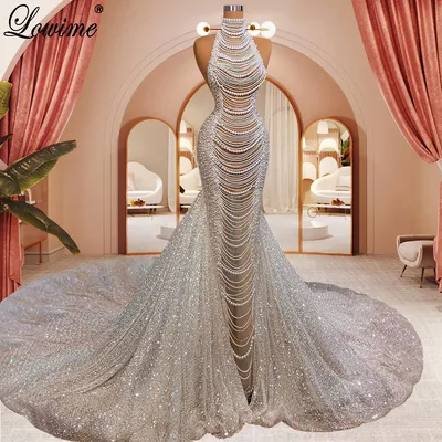 Элегантные блестящие искусственные Роскошные вечерние платья русалки, новые  популярные платья знаменитостей, вечернее платье, платье для вечеринки |  AliExpress