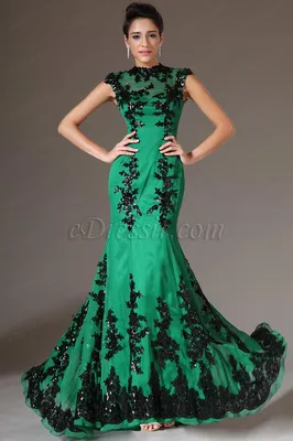 Купить вечернее платье 8031 зеленого цвета по цене 23500 руб. в Москве в  интернет-магазине Принцесса