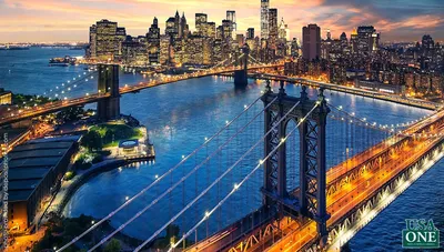 Обои New York City Города Нью-Йорк (США), обои для рабочего стола,  фотографии new, york, city, города, нью, йорк, сша, nyc, мост, ночной,  город Обои для рабочего стола, скачать обои картинки заставки на