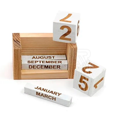 вечный календарь деревянный купить. Календарь для декора
