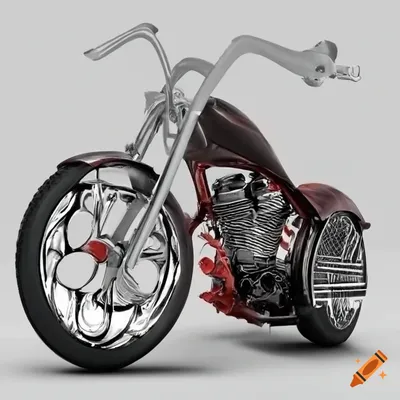 American chopper bike with white background on Craiyon