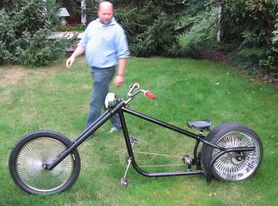 AtomicZombie Bikes, Trikes, Recumbents, Choppers, Ebikes, Velos and more:  Lowrider drag bike chopper - AtomicZombie.com builders gallery