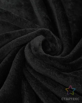 Ткань велсофт черного цвета - 7846.009 - оптом купить в Москве по недорогой  цене в интернет-магазине Стартекс