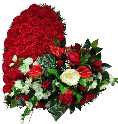 Венок Корзина ритуальная сердце на могилу. Полянка на кладбище. купить по  выгодной цене в интернет-магазине OZON (1001885357)