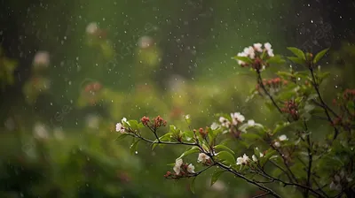 Живописные кадры Весеннего дождя в формате PNG