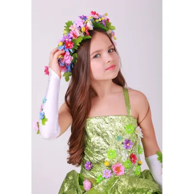 Карнавальный костюм для взрослых Весна (женский) платье + головной убор
