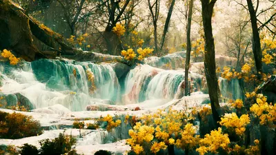 Картина маслом \"Весна в горах\" — В интерьер