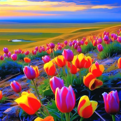 тюльпаны весны сада стоковое изображение. изображение насчитывающей весна -  7991545