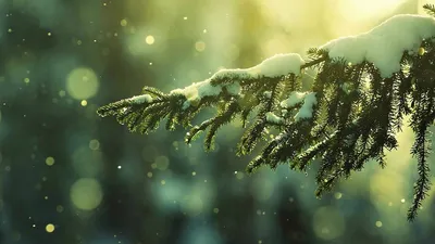Ветка ели в снегу: создайте зимнюю сказку на своих фотографиях
