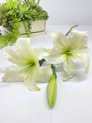 Веточка лилии One Real Touch, 3 головки, искусственная полиуретановая  3D-печать, цветочный стебель лилии 69 см для свадебной цветочной композиции  | AliExpress