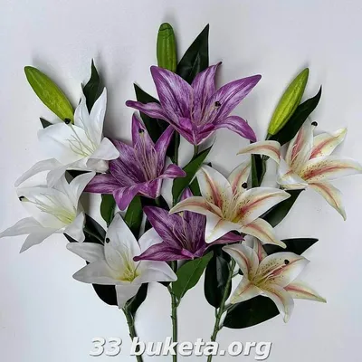 9 головок/ветка, Белая лилия, фотоцветок, декоративное украшение для дома,  подарок, ветка лилии, фотоэлемент | AliExpress