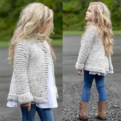 Вязаные кофты для девочек спицами (20 лучших схем с описанием) | Knit  sweater coat, Knitting girls, Knit sweater cardigan
