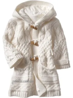 Шикарное белое пальто для девочки спицами. Описание вязания, схемы