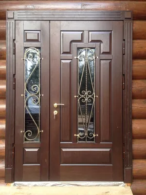 Полуторная входная дверь с двойным стеклом во всю дверь купить в СПб от  производителя