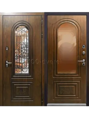 Двухстворчатая уличная входная дверь для частного дома со стеклом: купить  по цене от 36934 руб. в Спб от производителя «ЛАВА»