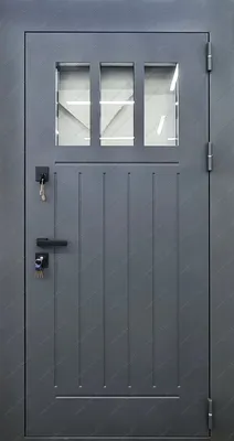 Входная дверь со стеклом PORTO T1034AB на теплом алюминии для коттеджа