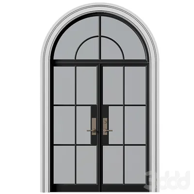 Входные уличные арочные Двери в стиле Ар-деко.Entrance classic  door.External Doors. Exterior Door.Half Round Window - Двери - 3D модель