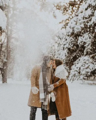 Влюбленная пара зимой фото