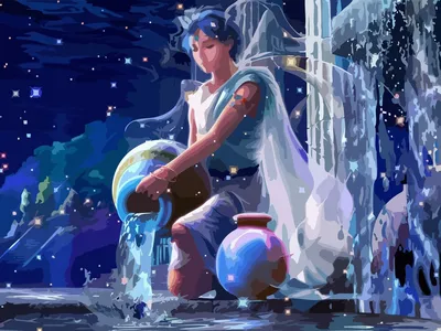 Картина по номерам на холсте знаки зодиака водолей девушка ночной пейзаж -  1574 - купить с доставкой по выгодным ценам в интернет-магазине OZON  (266927278)