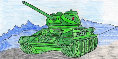 Детские рисунки военной техники - 70 фото