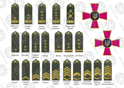 Вафельная картинка Военные звания ЗСУ ᐈ Купить в Киеве | ZaPodarkom