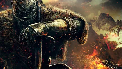 Dark Souls 2. Воин с мечом на коленях. - Галерея фэнтези рисунков