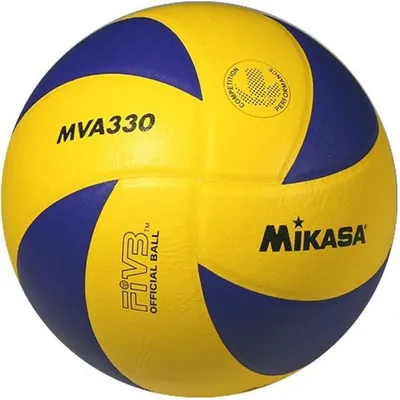 Волейбольный мяч Mikasa MVA330 арт.MVA330 (размер № 5, Желтый, Синий) в  Москве и Санкт-Петербурге. Доставка по всей России.