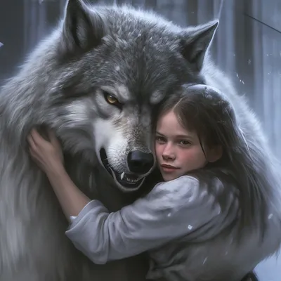 Волк защищает девушку картинки фотографии