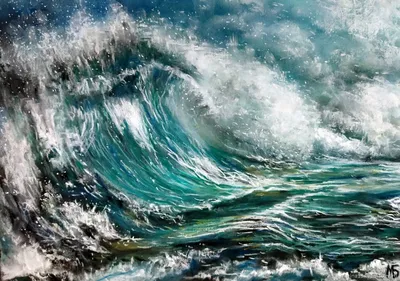 Картина \"Морская волна\". Морской пейзаж, картина море, волна купить в  интернет-магазине Ярмарка Мастеров по цене 2500 ₽ – SPFG2RU | Картины,  Самара - доставка по России