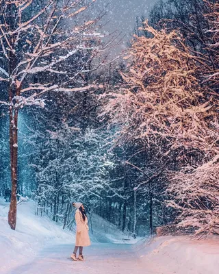 Волшебная зима 💜 | Зимние сцены, Пейзажи, Живописные пейзажи