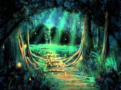 Волшебный лес, солнечный свет, …» — создано в Шедевруме