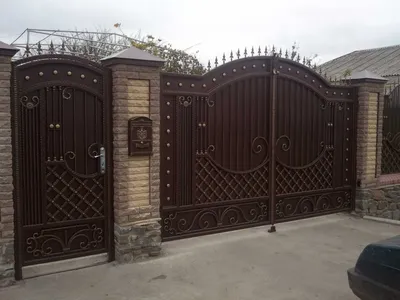Кованые ворота калитка и забор в едином стиле модерн Артикул КВ-139