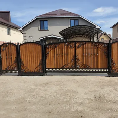 Откатные ворота из профнастила для загородного дома купить в Москве, цена  от 45 350 руб. | Стройзабор