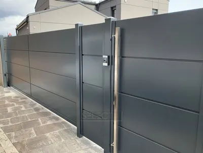 Панельные откатные ворота для частного дома – Ограждения Select Panel  (Украина)
