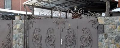 Ворота с калиткой внутри из металла (распашные) - www.kalitka.dp.ua