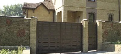 Кованые ворота с калиткой внутри ворот фото цена