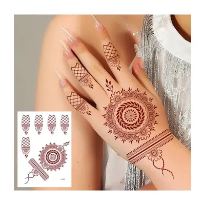 1 лист временное тату трафарет для боди-арта Для женщин индийские татуировки  хной пайст Красота Водонепроницаемый поддельные рука повторное  использование тату надпись «bride tribe» | AliExpress
