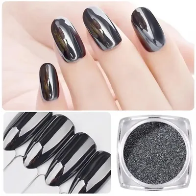 Втирка для ногтей черная зеркальная Black Chrome MB, 1 грамм купить в  Харькове, Украине | Idea-Nails