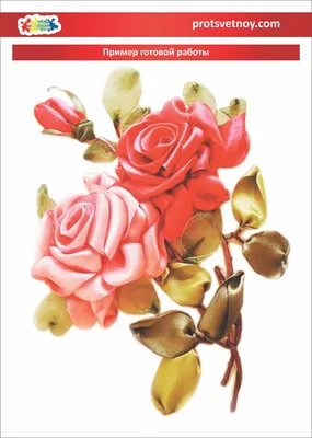 Вышивка лентами розы фото фотографии