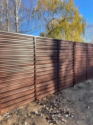 Забор с ламелями Елочка 52м RAL8019/8019 Темный Шоколад МАТТЕ в Сосновый Бор