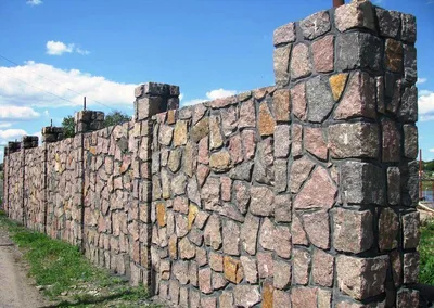 Забор из камня натурального в Гродно и регионах. Цена Топ