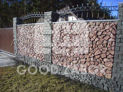 Забор из натурального камня фото фотографии
