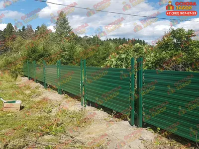 Забор комбинированный из профнастила и штакетника купитьСПб