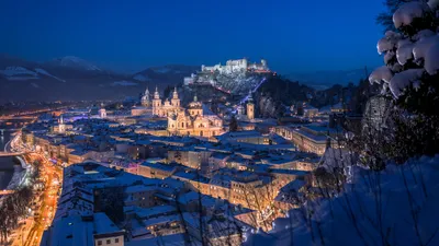 Исторический Город Зальцбург Зимой Земля Зальцбург Австрия — стоковые  фотографии и другие картинки Зальцбург - iStock